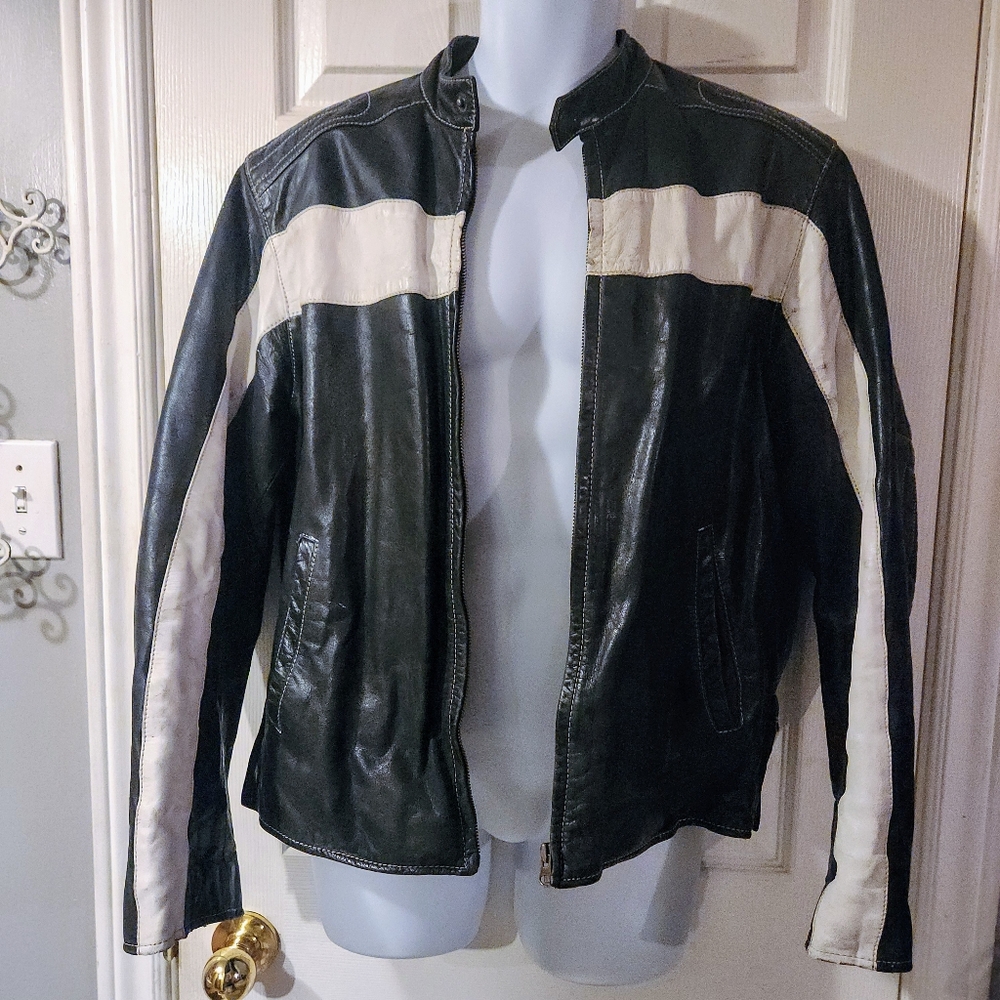 Men's leather Moto jacket - Antonio Gianni